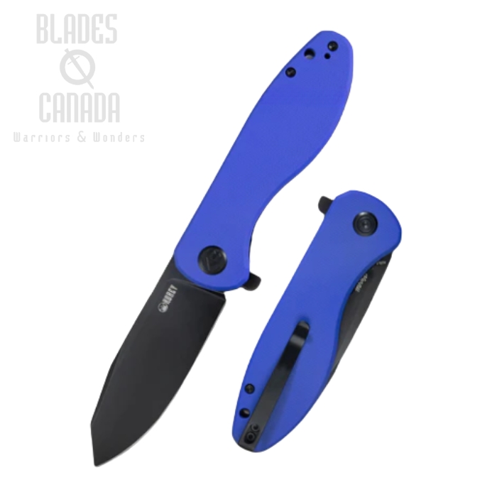 (image for) Kubey MAster Chief Flipper Folding Knife, AUS10 Black, G10 Blue, KU358G