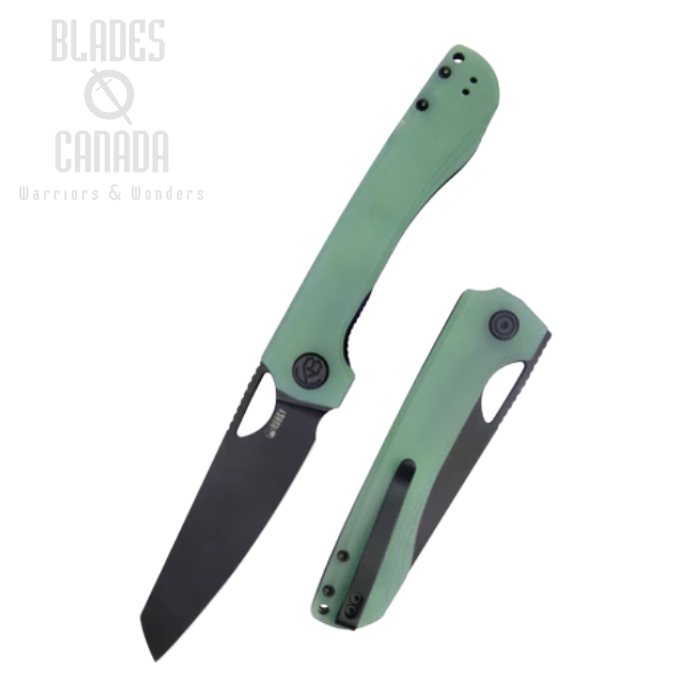 (image for) Kubey Elang Folding Knife, AUS10 Black, G10 Jade, KU365D