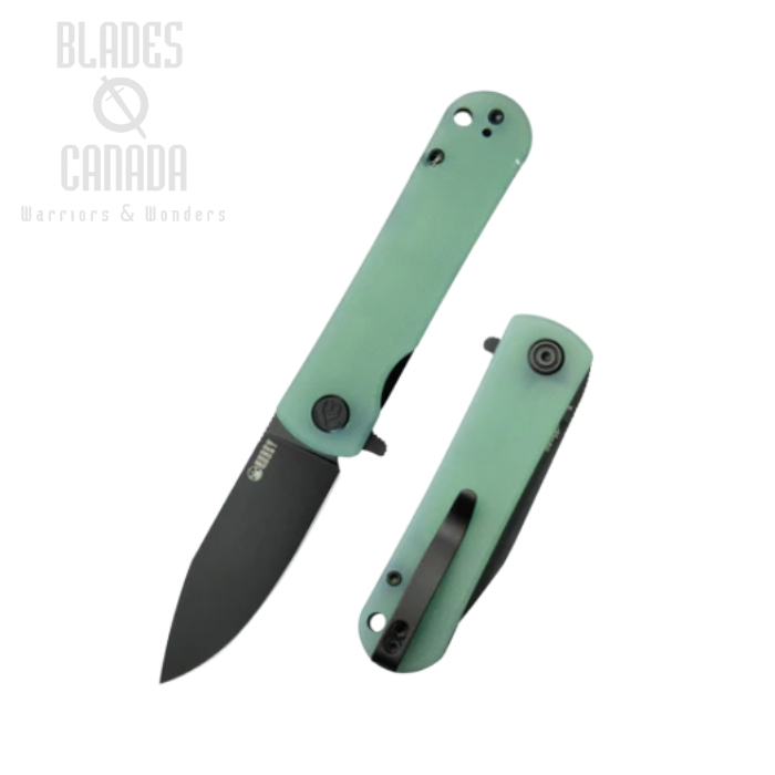 Kubey NEO Flipper Folding Knife, AUS10 Black, G10 Jade, KU371D (image for) Kubey NEO Flipper Folding Knife, AUS10 Black, G10 Jade, KU371D