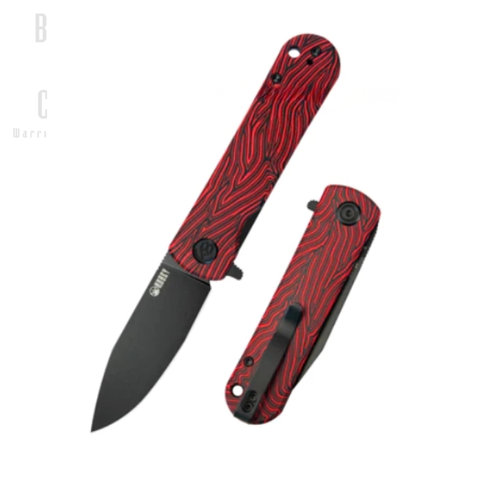 (image for) Kubey NEO Flipper Folding Knife, AUS10, G10 Black/Red, KU371F