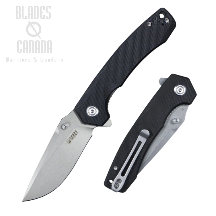 (image for) Kubey Flipper Folding Knife, D2 Steel, G10 Black, KU901A