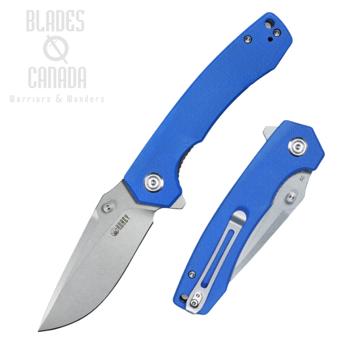 (image for) Kubey Calyce Flipper Folding Knife, D2 Steel, G10 Blue, KU901B