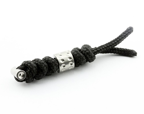 Chris Reeve Sebenza Large Lanyard, Black, Silver Dot Bead