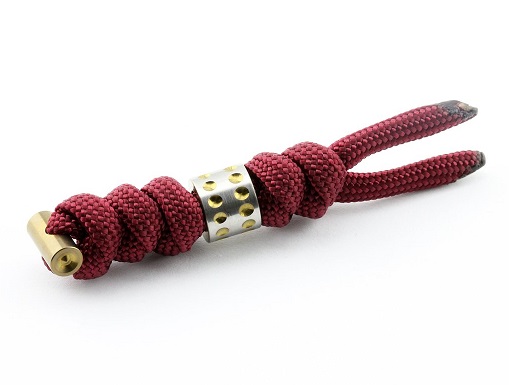 Chris Reeve Sebenza Large Lanyard, Burgundy, Gold Dot Bead