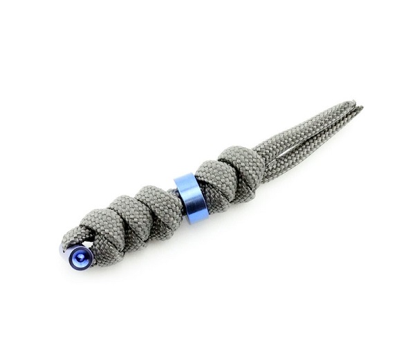 Chris Reeve Sebenza Large Lanyard, Charcoal, Blue Bead, COM-7107