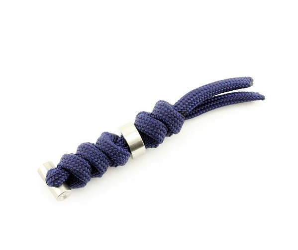 Chris Reeve Sebenza Large Lanyard, Midnight Blue, Silver Bead - Click Image to Close