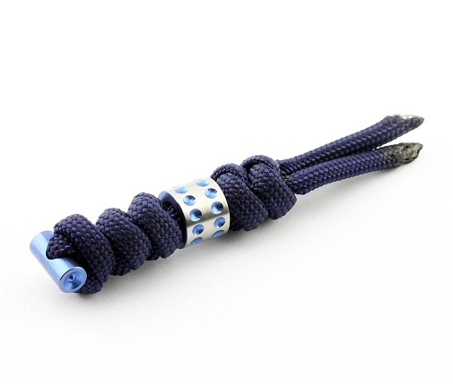 Chris Reeve Sebenza Large Lanyard, Midnight, Blue Dot Bead - Click Image to Close