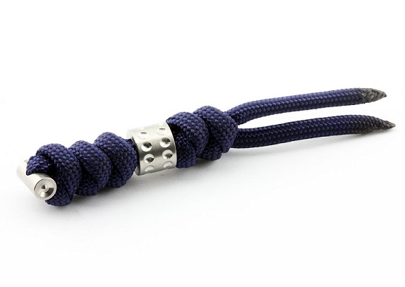 Chris Reeve Sebenza Large Lanyard, Midnight, Silver Dot Bead - Click Image to Close