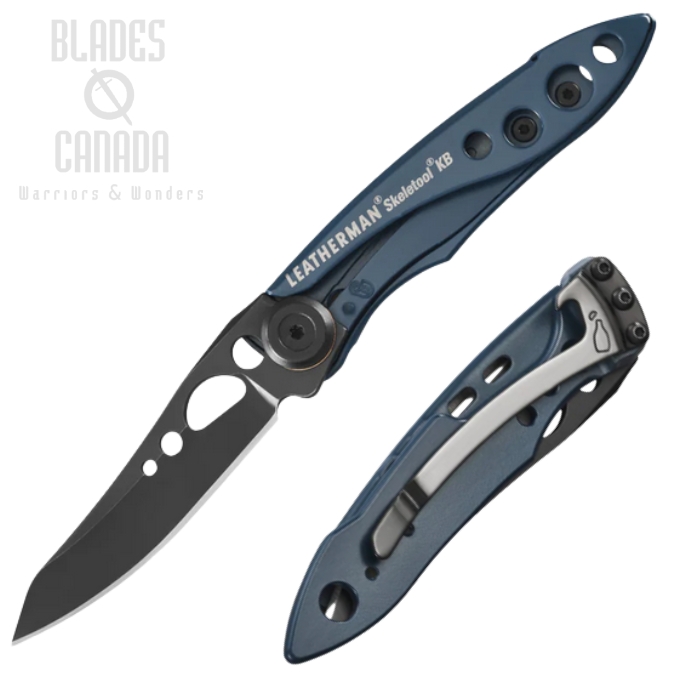(image for) Leatherman Skeletool KB Folding Knife, Stainless Black, Aluminum Nocturnal, Bottle Opener, 833560
