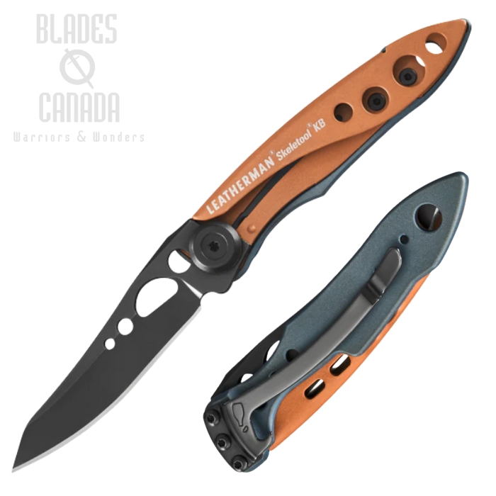 (image for) Leatherman Skeletool KB Folding Knife, Stainless Black, Aluminum Aurora, Bottle Opener, 833568