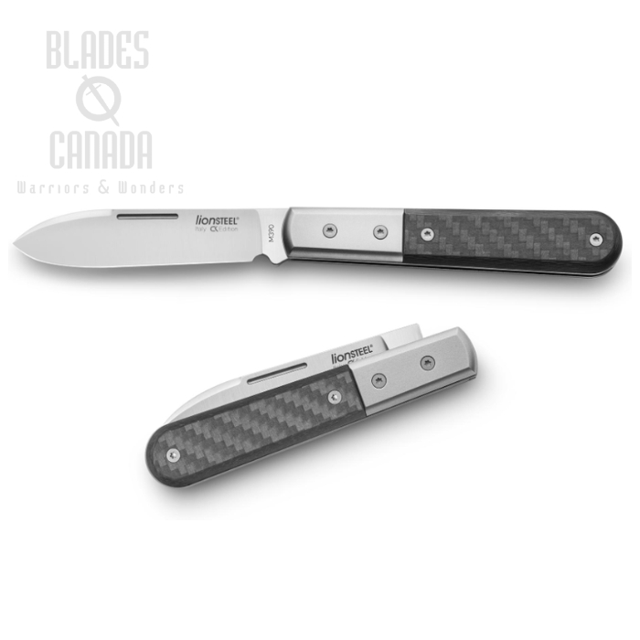 Lion Steel Barlow Roundhead Slipjoint Folding Knife, M390, Carbon Fiber, CK0111 CF