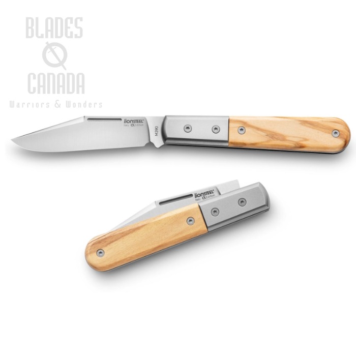Lion Steel Barlow Shuffler Slipjoint Knife, M390, Olive Wood, CK0112 UL