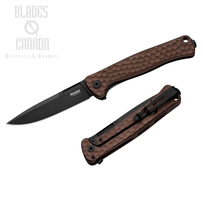 (image for) Lion Steel Emmet Flipper Framelock Knife, MagnaCut Black, Aluminium Earth, EM01A EB
