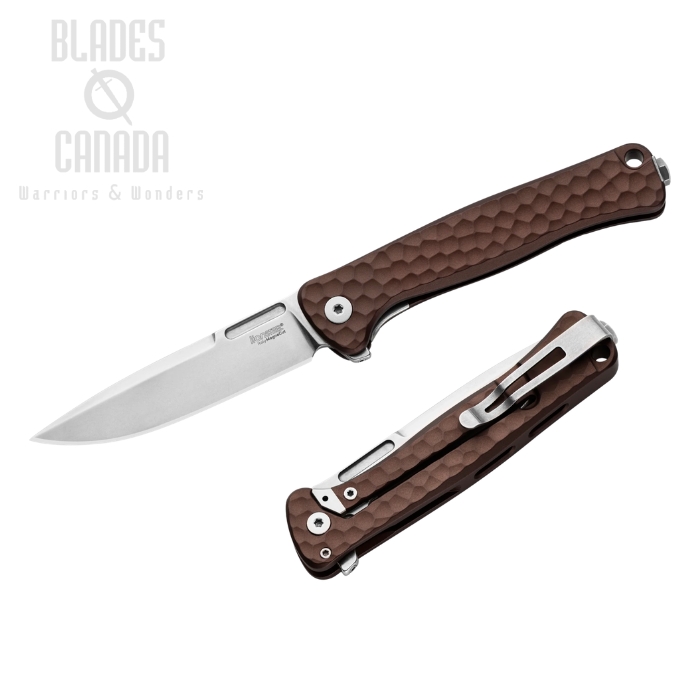(image for) Lion Steel Emmet Flipper Framelock Knife, MagnaCut Stonewash, Aluminium Earth, EM01A ES