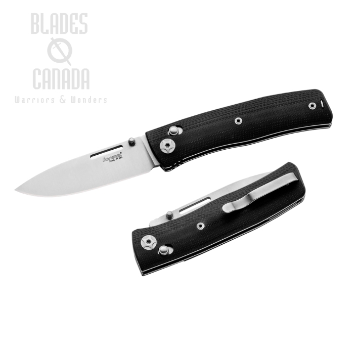 (image for) Lion Steel Nini Crossbar Lock Folding Knife, M390 Satin, G10 Black, NN1 GBK