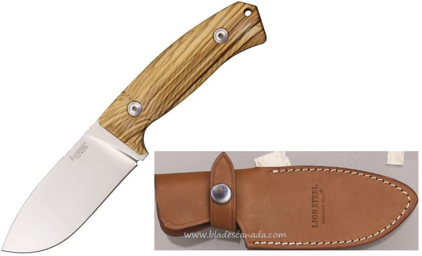 Lion Steel M3 UL Hunter Fixed Blade Knife, Niolox Steel, Olive Wood