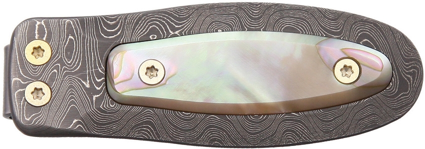 Lion Steel Money Clip, Damascus, Mother of Pearl Inlay PB-D MOP