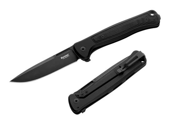 Lion Steel Skinny SK01A BB Flipper Framelock Knife, CPM MagnaCut Black, Aluminum/Micarta Black SK01A BB