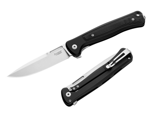 Lion Steel Skinny SK01A BS Flipper Framelock Knife, CPM MagnaCut, Aluminum/Micarta Black