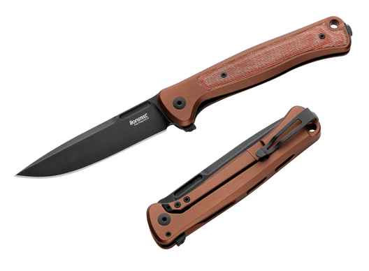 Lion Steel Skinny SK01A EB Flipper Framelock Knife, CPM MagnaCut Black, Aluminum/Micarta Natural SK01A EB