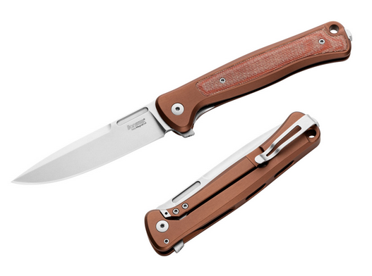 Lion Steel Skinny SK01A ES Flipper Framelock Knife, CPM MagnaCut, Aluminum/Micarta Natural