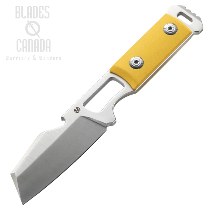 (image for) Molsect Noiz Fixed Blade Knife, 14C28N Satin, G10 Yellow, Kydex Sheath, MLS101SY