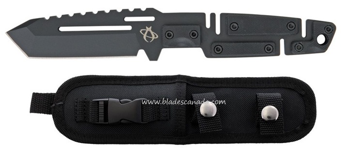 Mantis Chaos 2 Fixed Blade Knife, 154CM Tanto, G10 Black, Nylon Sheath, F4CM