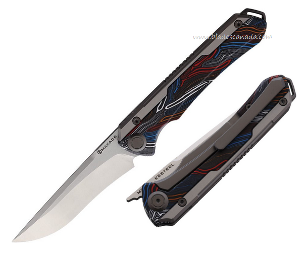 Maxace Kestrel Framelock Folding Knife, M390 Satin, G10 Multicolour, MAXMKT301