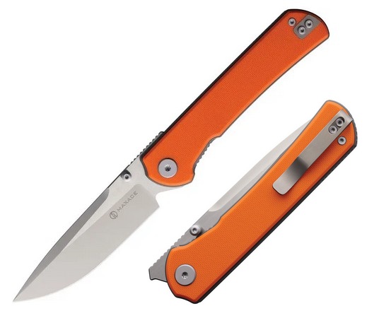 Maxace Peregrine S Folding Knife, Satin Blade, G10 Orange, MAXMM302D Maxace Peregrine S Folding Knife, Satin Blade, G10 Orange, MAXMM302D