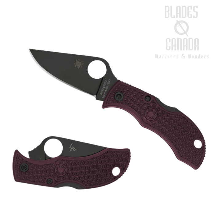 Spyderco Manbug Lightweight Folding Knife, CTS-PD#1 Black, FRN Burgundy, Sprint Run, MBBGBKP
