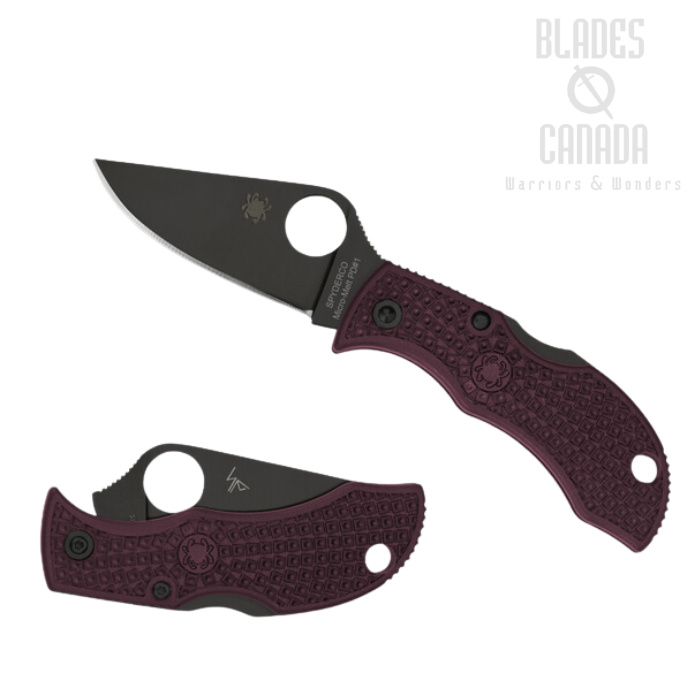 (Coming Soon) Spyderco Manbug Lightweight Folding Knife, CTS-PD#1 Black, FRN Burgundy, Sprint Run, MBBGBKP