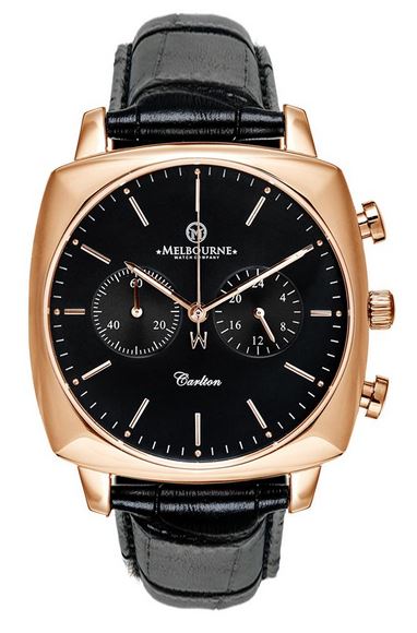 Melbourne Carlton Chronograph Rose Gold - Black