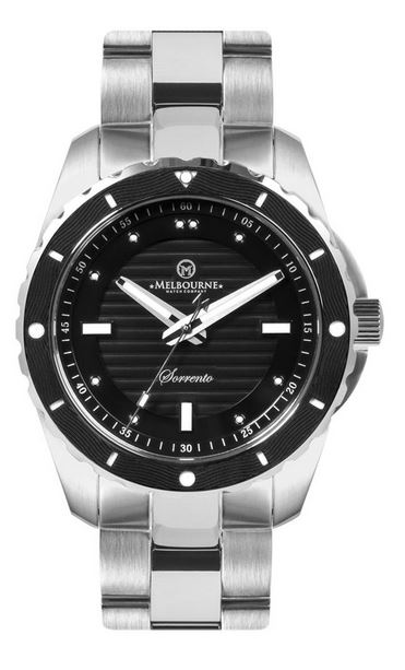 Melbourne Sorrento Dive Watch Steel Bracelet - Black