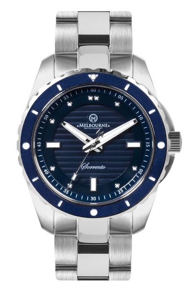 Melbourne Sorrento Dive Watch Steel Bracelet - Blue - Click Image to Close