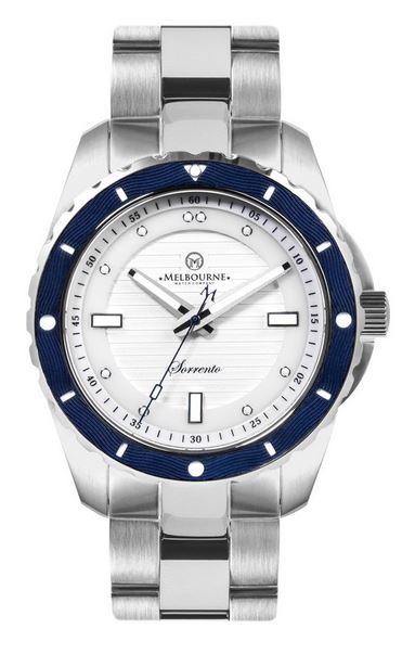 Melbourne Sorrento Dive Watch Steel Bracelet - White