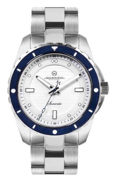 Melbourne Sorrento Dive Watch Steel Bracelet - White