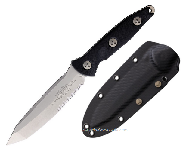 Microtech Socom Alpha T/E P/S Fixed Blade Knife, M390 SW, G10 Black, 11411