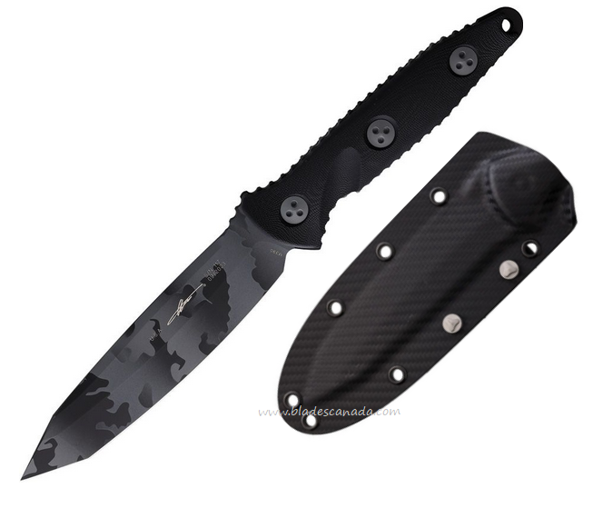 Microtech Signature Socom Alpha T/E Fixed Blade Knife, M390 Urban Camo Finish, G10 Black, 114-1 UCS