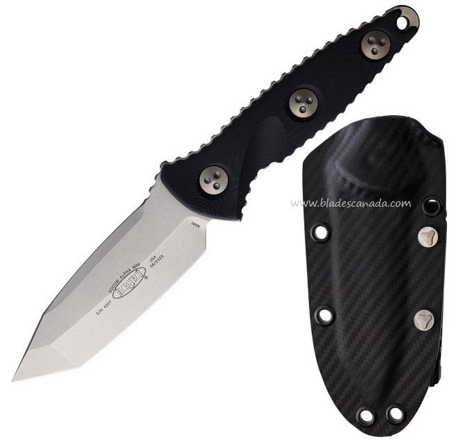 Microtech Socom Alpha Mini T/E SW Fixed Blade Knife, M390, G10, Kydex Sheath, MCT114M10