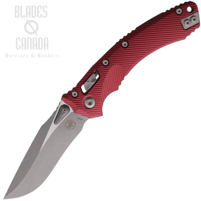 Microtech Amphibian S/E Ram Lok Folding Knife, M390 Apocalyptic, Aluminum Merlot Fluted, 137RL-10APFLMR