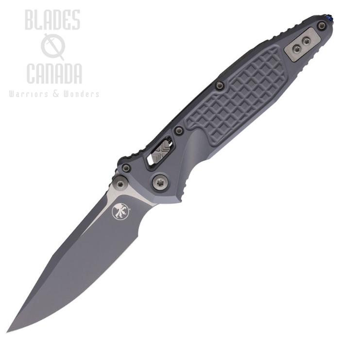 (image for) Microtech Socom Ram-Lok Folding Knife, M390 Storm Grey, Aluminum Grey Frag,