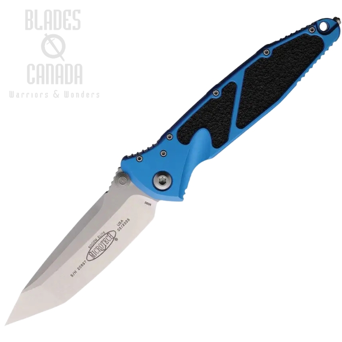 Microtech Socom Elite T/E Folding KNife, M390 SW, Aluminum Blue, 161-10BL