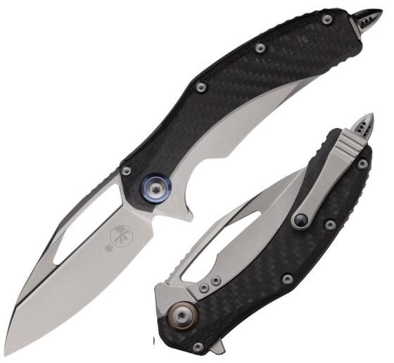 (image for) Microtech Matrix Flipper Framelock Knife, M390 Bead Blast, Titanium/Carbon Fiber, MCT165C-7CFTI