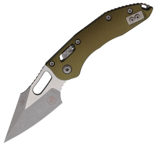 Microtech Stitch S/E Ram Lok Folding Knife, M390, Fluted Aluminum Handle, 169RL-10 APFLOD