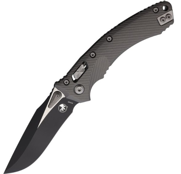 Microtech Amphibian S/E Ram-Lok SE Folding Knife, M390 Steel, Fluted Aluminum Handle, 137RL-1FLNC