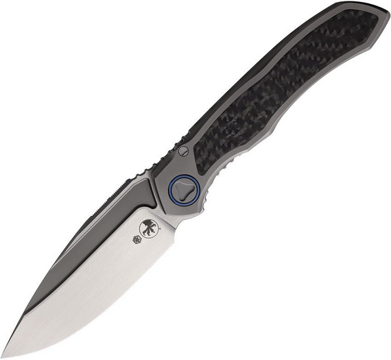 Microtech Anax Framelock Folding Knife, M390 Satin, Carbon Fiber/Titanium, 190C-4 CFITI