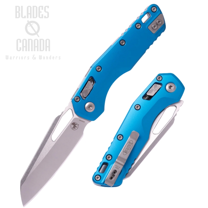 Microtech MSI S/E Ram Lok Folding Knife, M390MK SW, Aluminum Blue Fluted, 210-10BL