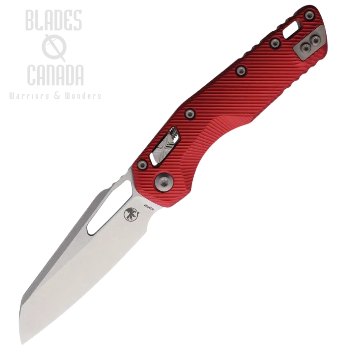 Microtech MSI Ram Lok Folding Knife, M390 SW, Aluminum Red Fluted, 210-10FLRD