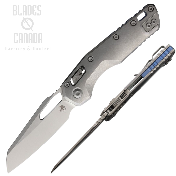 (image for) Microtech MSI Marifone Select RAM-LOK Folding Knife, M390MK SW, Titanium SW w/Titanium Blue Accents, 210-10MS2