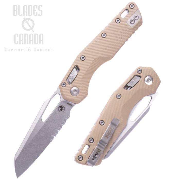 Microtech MSI Ram Lok Folding Knife, M390 Apocalyptic Serrated, G10 Tan Fluted, 210-11 APFLGTTA